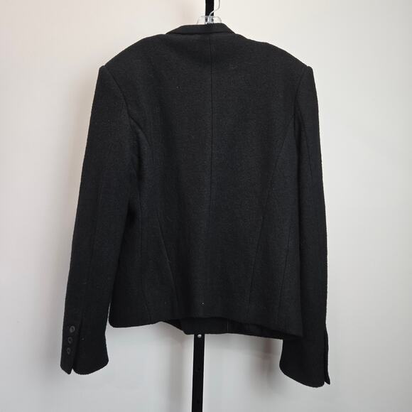 CH Carolina Herrera Wool Black Blazer Jacket Double Breasted Dark Academia Large - Picture 5 of 9